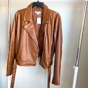 Macy’s And now this 3X Faux leather brown jacket